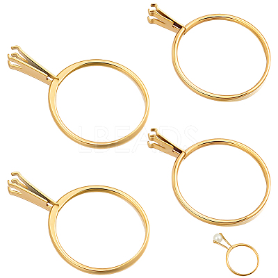 4Pcs 2 Styles 304 Stainless Steel Finger Ring Components DIY-BBC0003-13-1