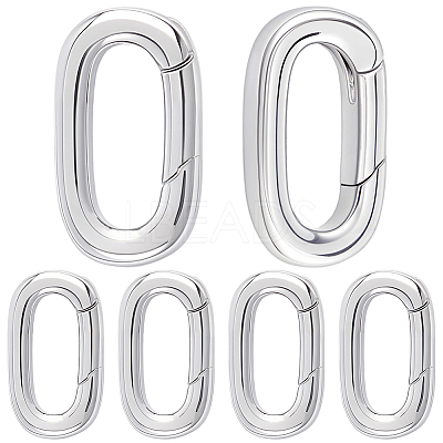 6Pcs Stainless Steel Spring Gate Rings STAS-BBC0008-34A-1
