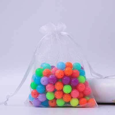 Rectangle Organza Drawstring Bags CON-PW0001-054B-01-1