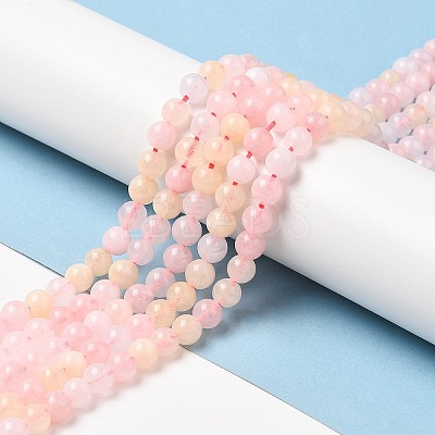 Natural White Jade Imitation Morganite Beads Strands G-I299-F14-8mm-01-1