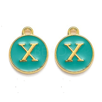 Golden Plated Alloy Enamel Charms X-ENAM-Q437-15X-1