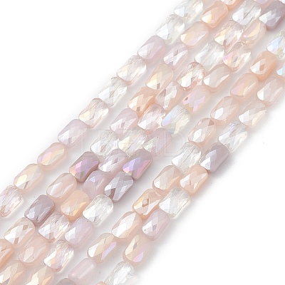 Gradient Color Electroplate Glass Bead Strands X-GLAA-E042-01E-1
