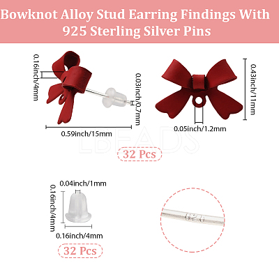 32Pcs Alloy Stud Earring Findings FIND-BBC0005-28A-1
