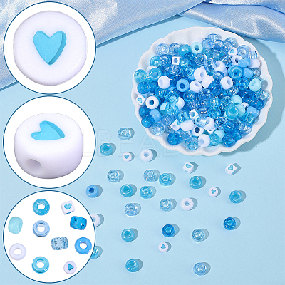 1200Pcs 10 Styles Opaque Plastic and  Opaque Acrylic Beads KY-PA0001-15B-1