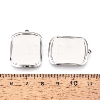 304 Stainless Steel Pendant Cabochon Settings STAS-T067-15P-1