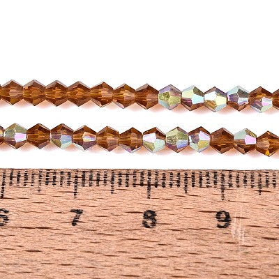 AB Color Plated Transparent Glass Beads Strands GLAA-G127-01-01I-1