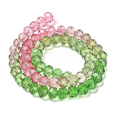Transparent Painted Glass Beads Strands X1-DGLA-A034-T6mm-A18-1