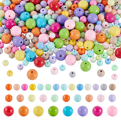 502Pcs 3 Styles Opaque Acrylic Beads OACR-TA0004-34-1