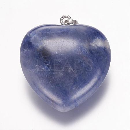 Natural Sodalite Gemstone Pendants G-E338-10K-1