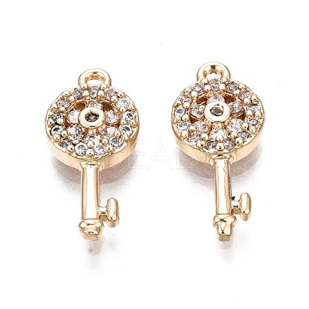 Brass Micro Pave Clear Cubic Zirconia Charms KK-Q764-012-1