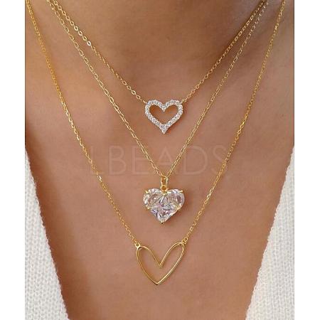 Alloy Pendant Layered Chain Necklaces for Women WGC39CD-05-1