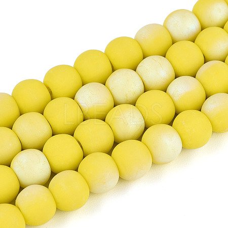 Frosted Opaque Glass Beads Strands LS-GLAA-T032-P6mm-MBB16-1