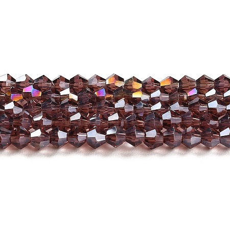 Transparent Electroplate Glass Beads Strands GLAA-F029-4mm-A05-1