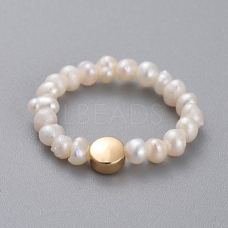Stretch Natural Cultured Freshwater Pearl Finger Rings X-RJEW-JR00296-03-1