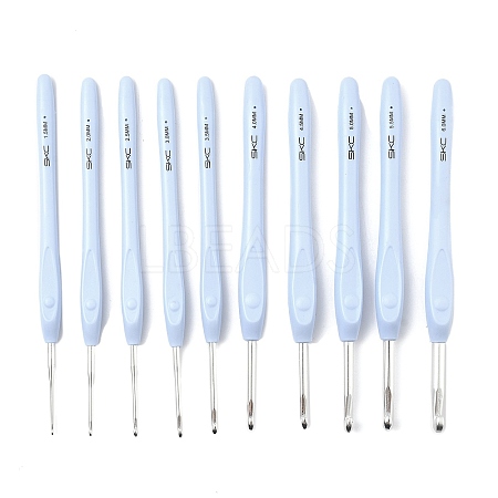 10Pcs 10 Styles Aluminum Crochet Hooks AJEW-C041-05-1