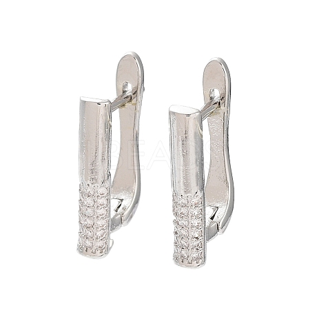 Rack Plating Brass with Cubic Zirconia Hoop Earring Findings KK-Z036-09P-1