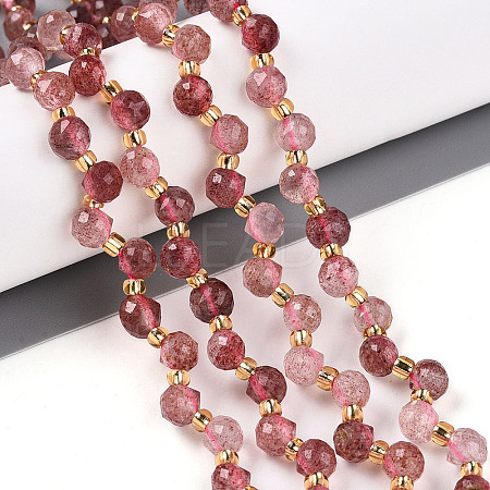 Natural Strawberry Quartz Beads Strands G-T141-55-1