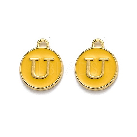 Golden Plated Alloy Enamel Charms ENAM-Q437-13U-1