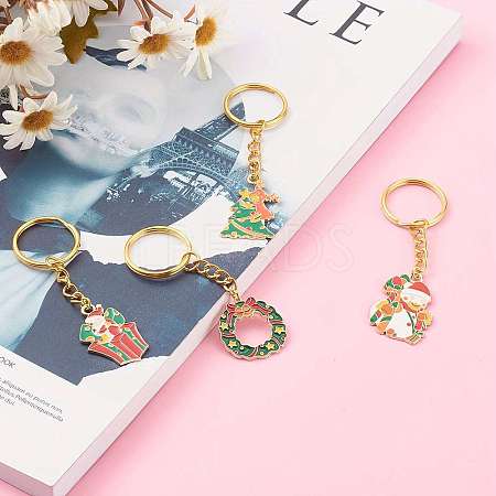 Christmas Alloy Enamel Keychain KEYC-JKC00240-S-1