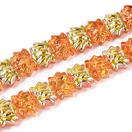 Baking Paint Electroplate Transparent Glass Beads Strands EGLA-N020-04C-1