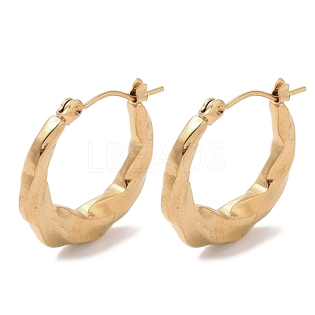 Twist 201 Stainless Steel Half Hoop Earrings for Women EJEW-G385-21G-1