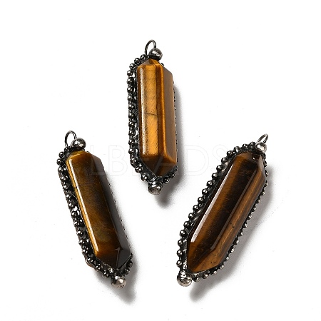 Natural Tiger Eye Big Pointed Pendants G-F731-05C-1