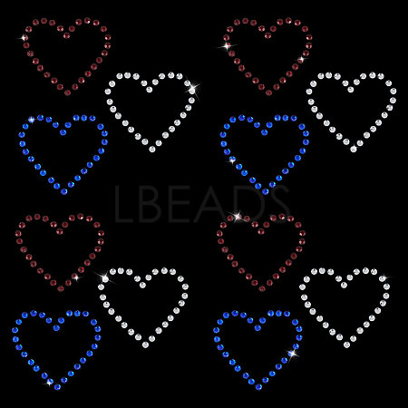 Triple Heart Eco-Friendly Acrylic Hotfix Rhinestone DIY-WH0419-69A-1