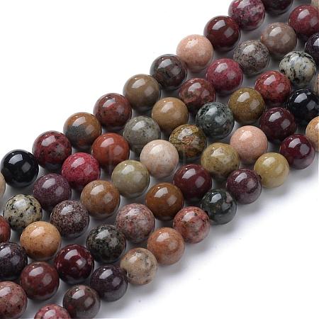 Natural River Stone Beads Strands G-R412-24-8mm-1