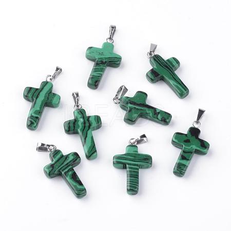 Synthetic Malachite Pendants G-J354-01-1