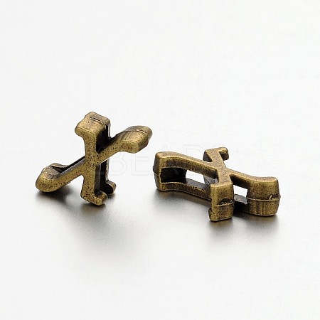 Tibetan Style Antique Bronze Plated Alloy Letter Slide Charms PALLOY-J542-X-NF-1