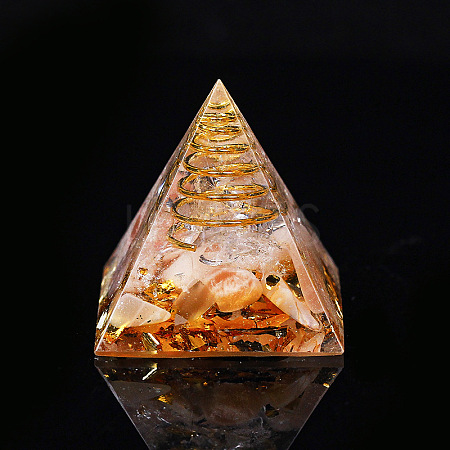 Orgonite Pyramid Resin Display Decorations G-PW0005-05L-1