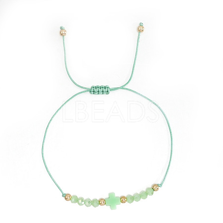Bohemian Style Glass Braided Beads Bracelets EW0556-4-1