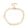 Brass Heart Link Chain Bracelets for Women BJEW-N032-08B-G-2