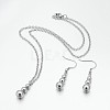 Gourd 304 Stainless Steel Pendant Necklaces and Dangle Earrings Jewelry Sets SJEW-N026-03-1