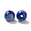 Printed Wood European Beads WOOD-Z002-08B-2