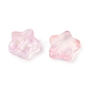 Transparent Spray Painted Frosted Glass Beads X2-GLAA-NH0003-01C-2