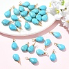 30Pcs Dyed Synthetic Turquoise Pendants PALLOY-YW00132-2