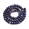 Electroplate Opaque Solid Color Glass Beads Strands EGLA-A044-P8mm-L11-3