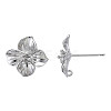Brass Stud Earring Findings KK-N232-337A-01P-2