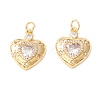 Brass Micro Pave Clear Cubic Zirconia Charms ZIRC-Z019-08G-NR-2