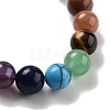 Natural Tiger Eye Round Beaded Chakra Stretch Bracelets BJEW-K251-01E-4
