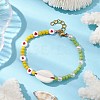 Summer Beach Acrylic Shell & Plastic Beaded Bracelets BJEW-JB10413-2