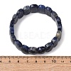 Natural Lapis Lazuli Beaded Stretch Bracelets for Unisex G-K303-01H-5