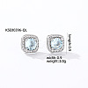 Elegant Zircon Square Stud Earrings for Women TY1635-10-1