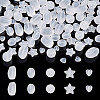 100Pcs 5 Style Transparent Frosted Acrylic Beads FACR-PJ0001-02-4