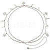 Alloy Moon Sun Star Double Layer Tassel Waist Chains AJEW-GF0013-25P-7