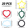 20Pcs 5 Style Star Wool Felt Frame Newborn Growth Milestone Blanket Photo Props Photo Frame DIY-AR0001-96-5