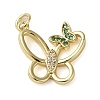 Brass Micro Pave Clear Cubic Zirconia Pendants KK-U005-01K-G-1