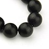 Synthetic Black Stone Beads Strands G-G508-4MM-1