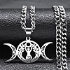 Non-Tarnish 201 Stainless Steel Triple Goddess Pendant Necklaces NJEW-G115-10P-1